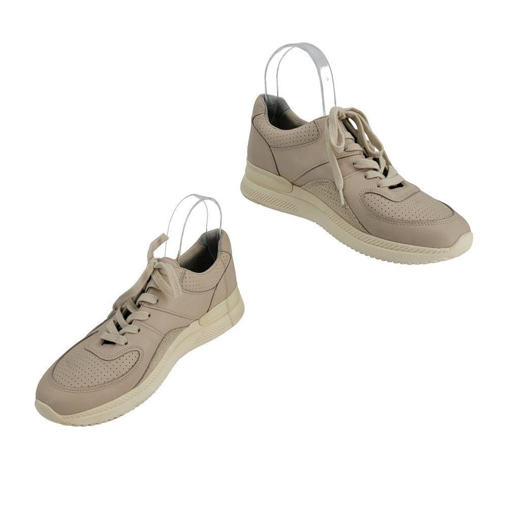 O by Everlane Leather Sneakers‎ Womens 10 Beige Low Top Lace Up Athleisure